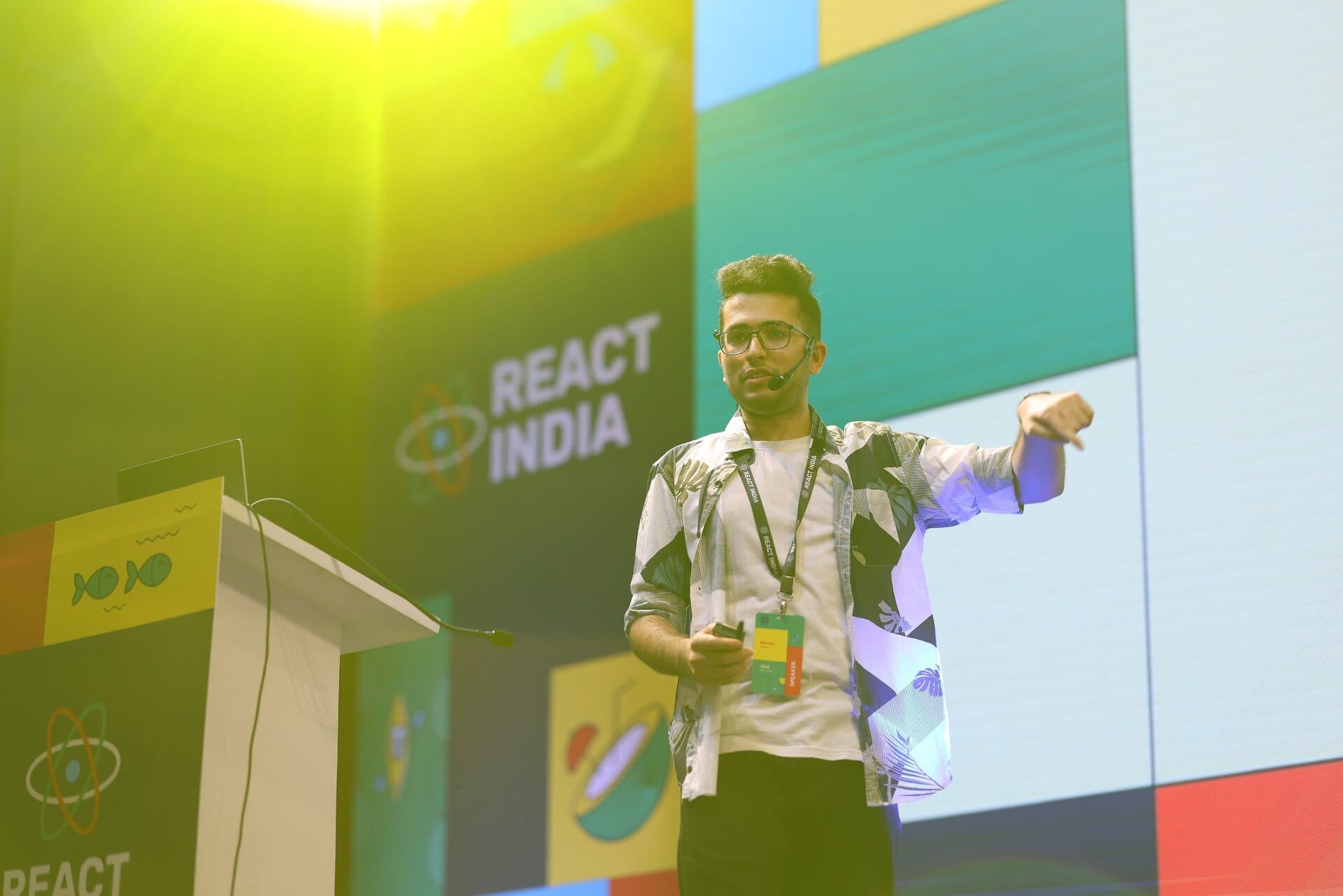 Shayan Menahi at the React India 2023 conference venue